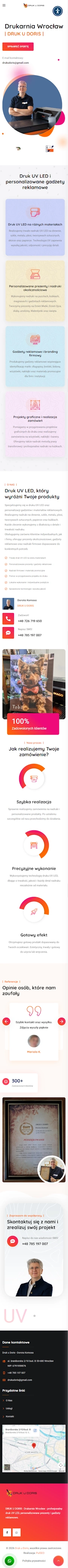 drukudoris.pl - strona drukarni z Wrocławia – widok mobile